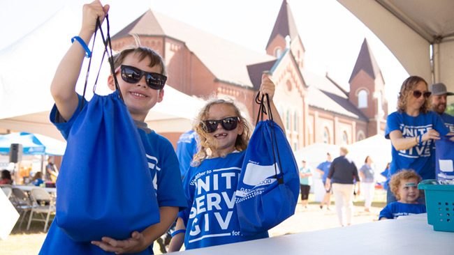 Volunteers in Perham, MN help in assembling care kits.